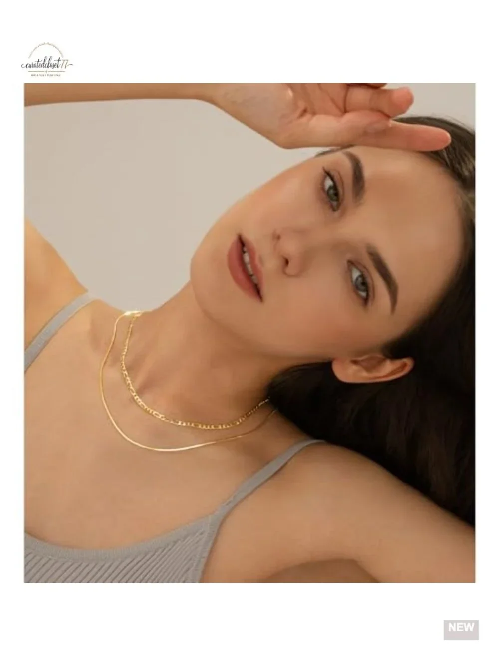 Layered Gold Plated Necklace Set - 2 Stackable Dainty Chains